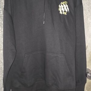 Black Hoodie with Yellow Graphic